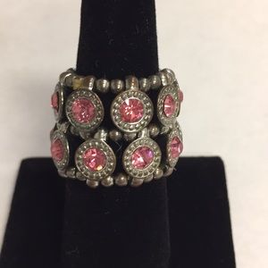 Pretty pink stone stretchy ring